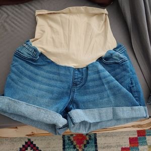 Maternity Blue Jean Shorts